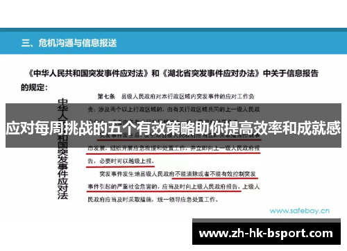 应对每周挑战的五个有效策略助你提高效率和成就感