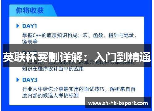 英联杯赛制详解:入门到精通 英联杯赛制详解:入门到精通